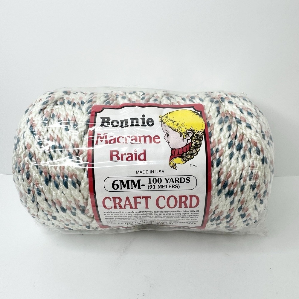 Vintage Pepperell Bonnie Macrame Braid Craft Cord 6MM 100 Yards Antique